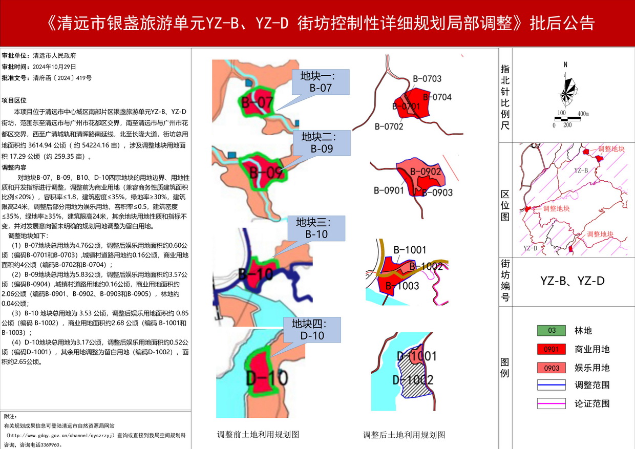 《清遠市銀盞旅游單元YZ-B、YZ-D 街坊控制性詳細規(guī)劃局部調整》批后公告--s.jpg